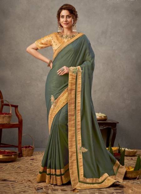 Dark Green Colour Norita 41500 Series Arinya Mahotsav New Designer Festive wear Silk Saree Collection 41514